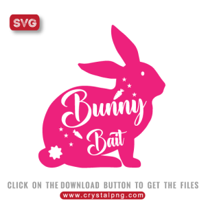bunny bait svg free, pink, red, green versions
