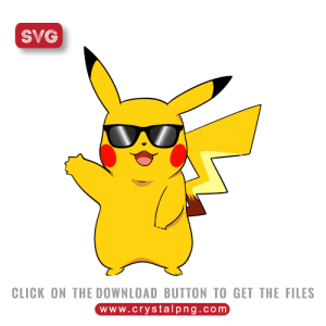 yellow Pikachu with glasses svg Free download