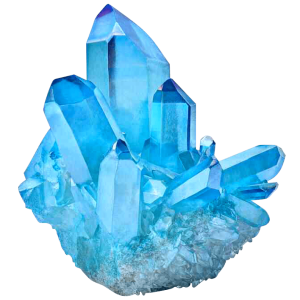 aqua aura quartz crystal- HD blue transparent background PNG free download