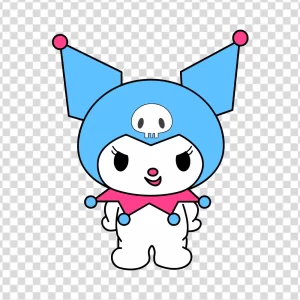 Kuromi png in pink, blue, white color