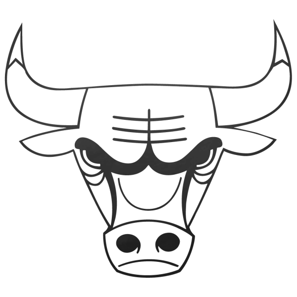 chicago bulls logo- black white hd transparent background free download
