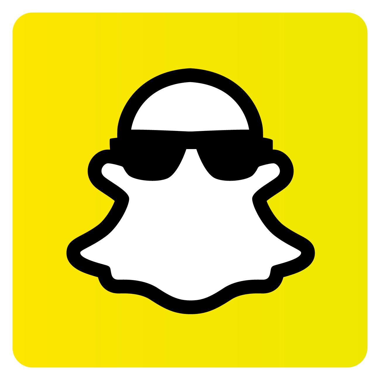 New Snapchat Logo- Black glass new HD transparent background icon free download