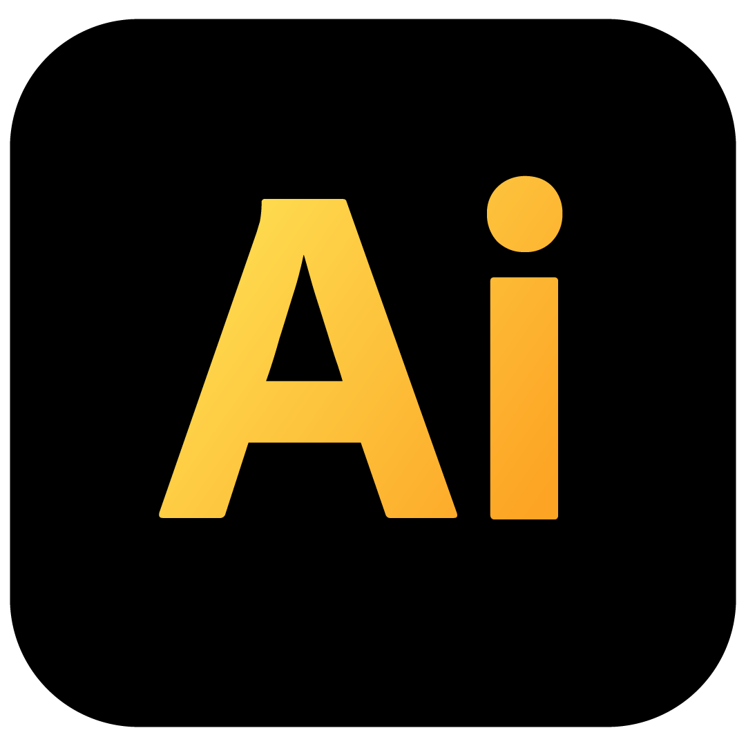 Illustrator Logo- HD Adobe Illustrator black gold transparent icon png free download