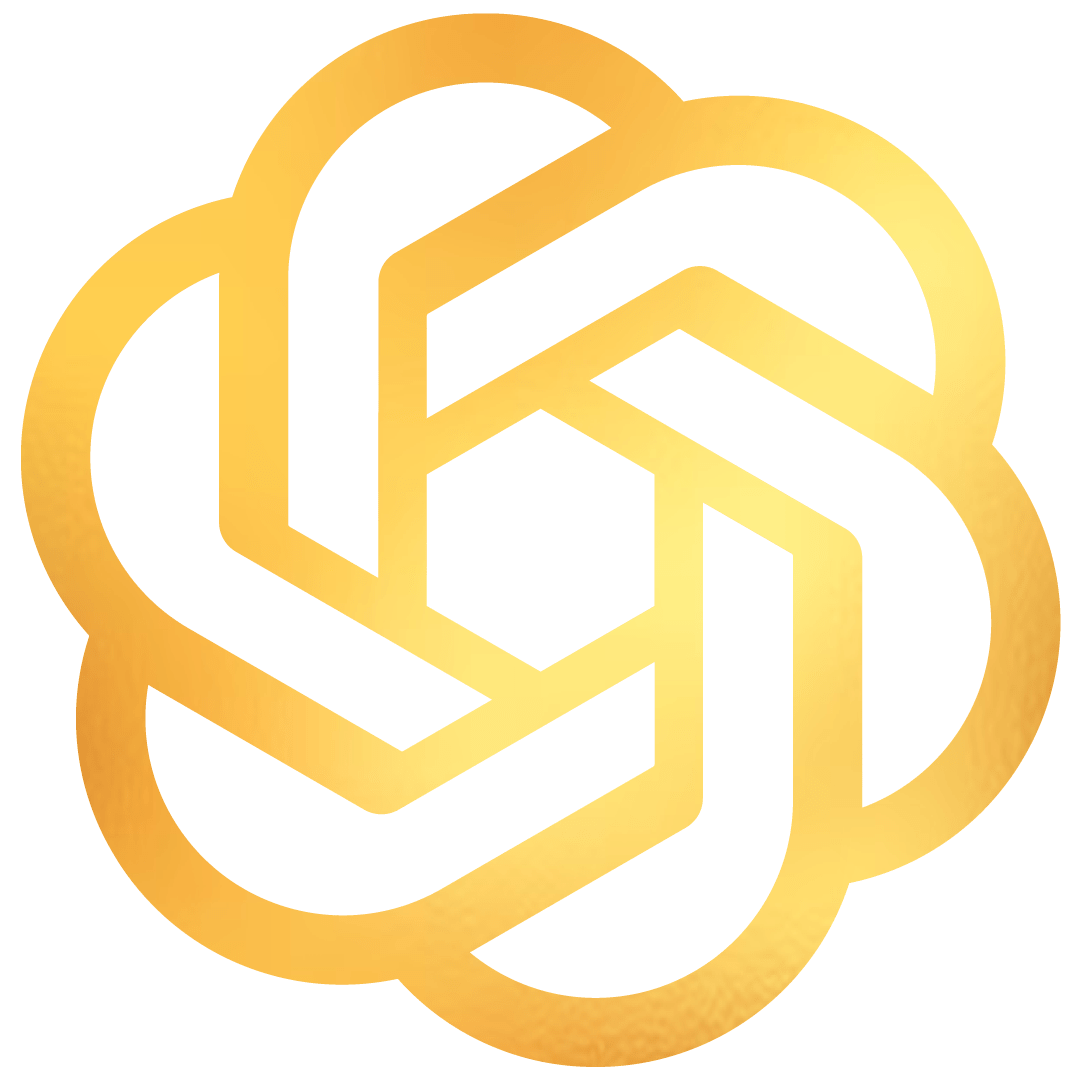 chatgpt logo- HD ai prompt gold transparent background icon free download
