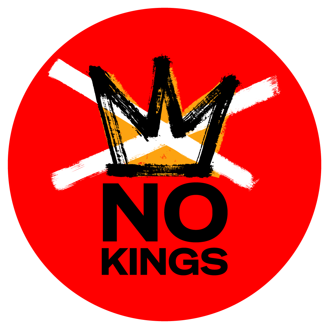 No Kings logo- anti trump protest HD red transparent background png free download