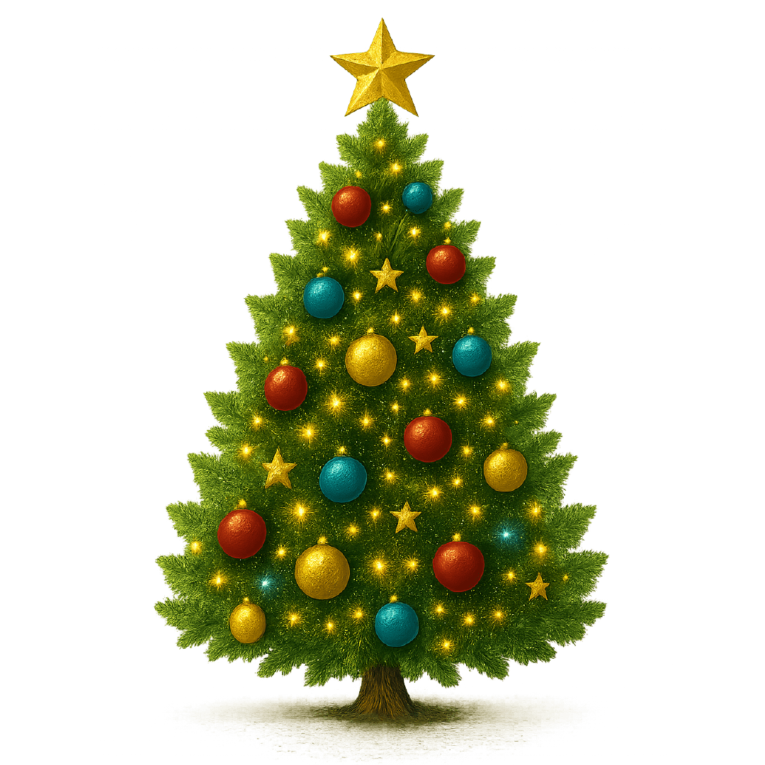 Christmas Tree PNG- HD decorated tree transparent background png free download