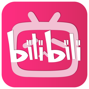 Bilibili Logo- Pink white color chinese video platform HD transparent background PNG free download